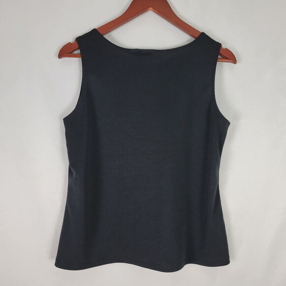 Kim Rogers Shirt Womens Medium Black Tank Top Scoop Neck Polyester Blouse - Picture 2 of 9